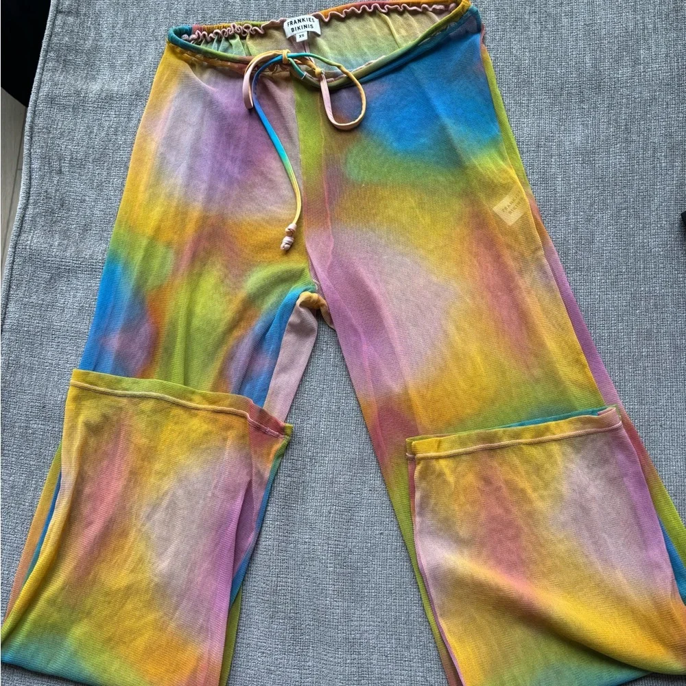 Frankies Bikini Sheer Rainbow Cover-Up Pants